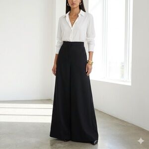 Jeremy Laing black wool split front maxi skirt – size 2 (XS)